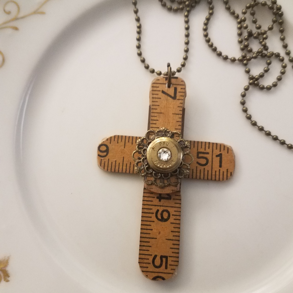 Cross Necklace / Upcycled